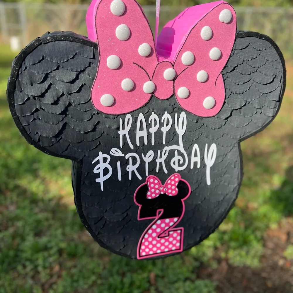 Kids Black & Pink Minnie-Inspired Birthday Piñata - Picture 6 of 6
